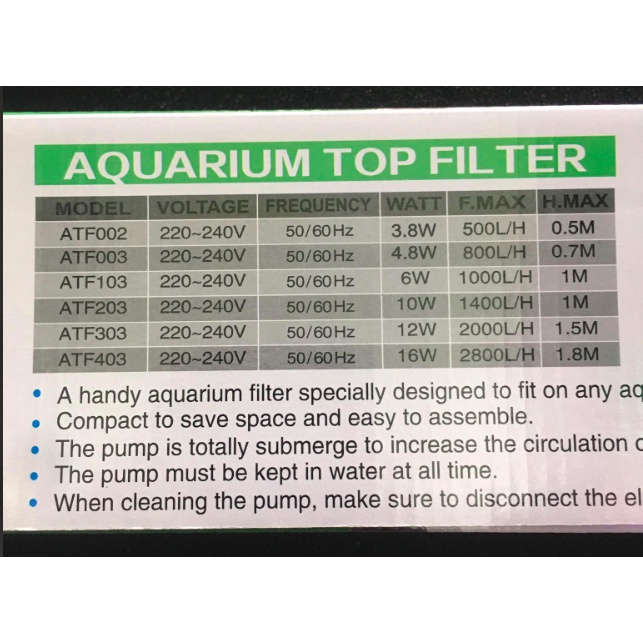 Máy lọc nước bể cá 3 trong 1 ATF-203 | ATF-303 | ATF-403 AquaSpeed