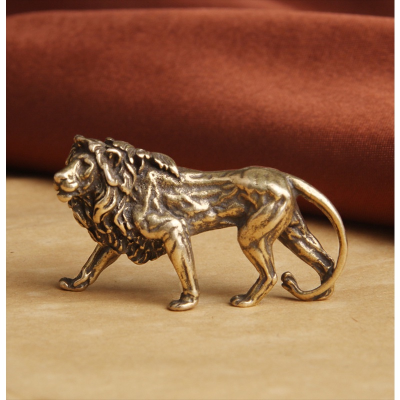 Móc khóa đồng thau độc lạ may mắn phong thủy hình Sư tử  may mắn phong cách sưu tầm độc đáo bền chắc.