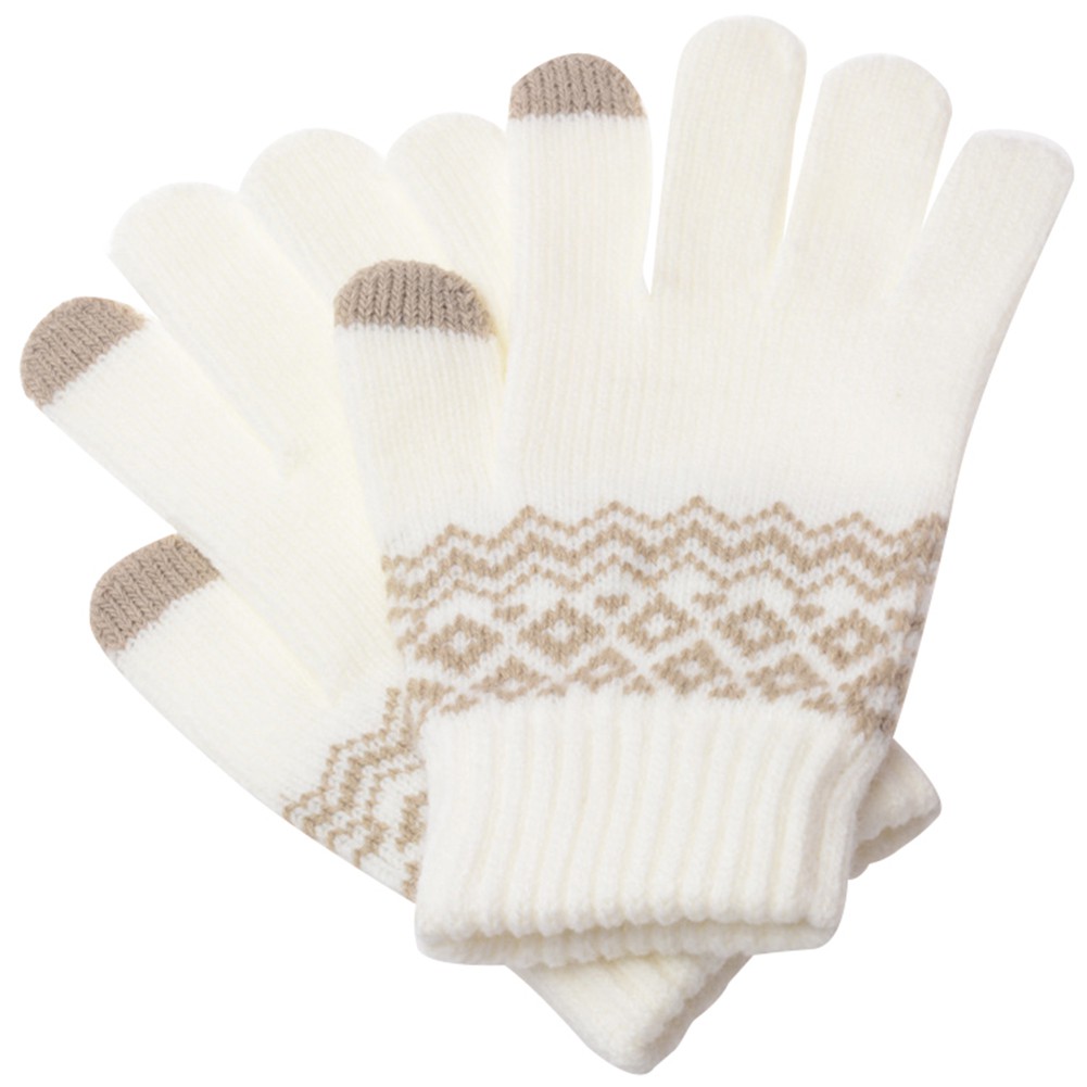 Găng tay màn hình cảm ứng dệt kim dày ấm co giãn chống trượt mùa đông cho nam và nữ