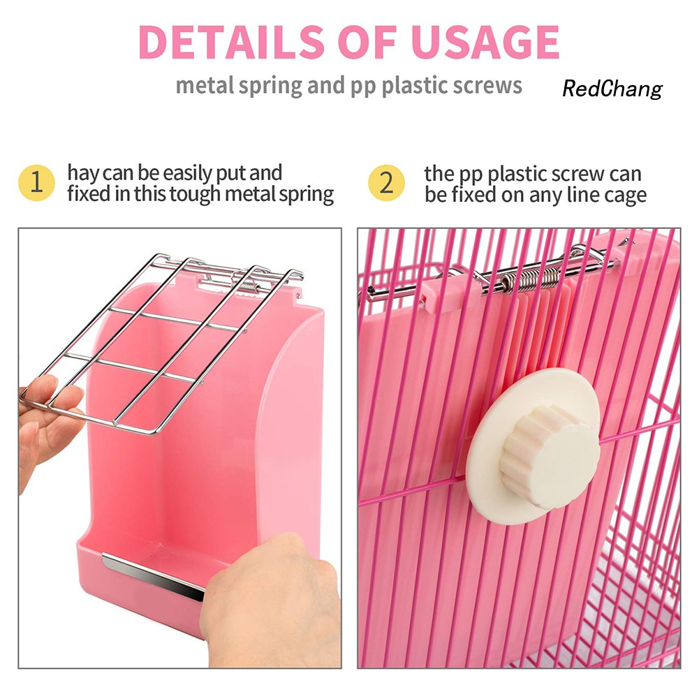 Khay đựng thức ăn/ nước uống gắn lồng cho thỏ tùy chọn màu sắc