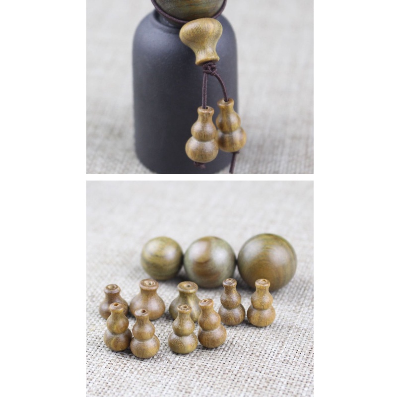 Phụ Kiện Hạt Gỗ Đàn Hương Nhỏ Màu Xanh Lá Cây Đàn Hương Hình Tháp Phật Dùng Làm Vòng Tay Đạo Phật DIY