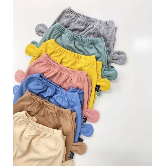 Quần dài đáp đũng đóng bỉm tai thú  chất cotton len nghộ nghĩnh cho bé trai, bé gái size 8-15 kg