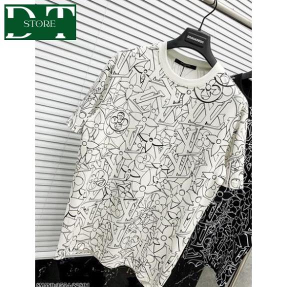 Áo Phông Nam Nữ - Áo Thun Lv Cổ Tròn In Hoạ Tiết 3D Chất Cotton mát Mịn DT STORE MENWEAR