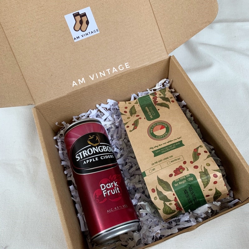 Hộp Quà Tặng Gift Box Giấy Kraft Vintage Đựng Quà Lưu Niệm, Mỹ Phẩm, Nước Ngọt 20x20x8 | BigBuy360 - bigbuy360.vn