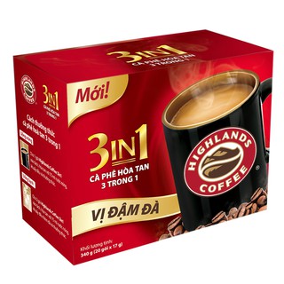 Cà Phê Highlands Coffee 3in1 Hòa Tan Hộp 20 Gói x 17G
