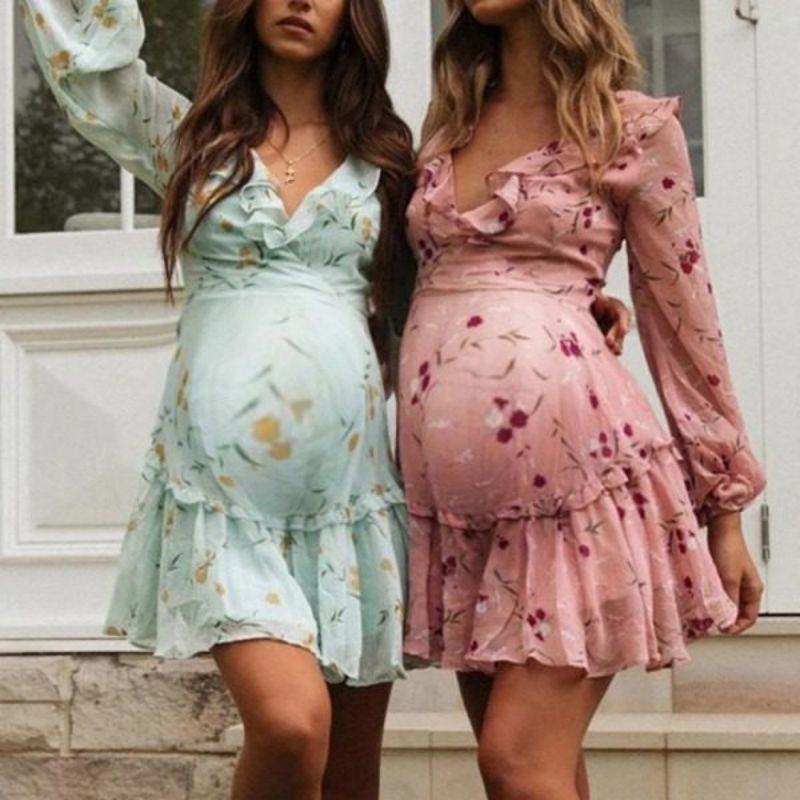 Đầm Ngắn Mini Phối Lưới Họa Tiết Hoa Thanh Lịch Dành Cho Cô Dâu
