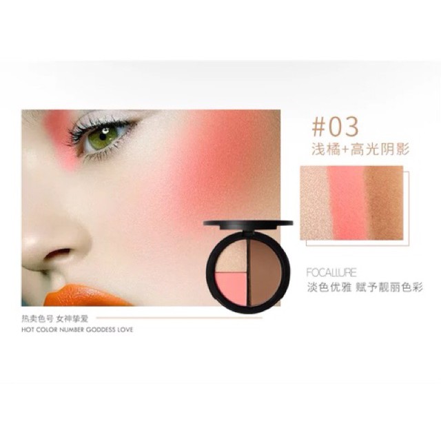 Phấn Tạo Khối - Bắt Sáng - Má Hồng FOCALLURE Blush Highlight Contour | BigBuy360 - bigbuy360.vn