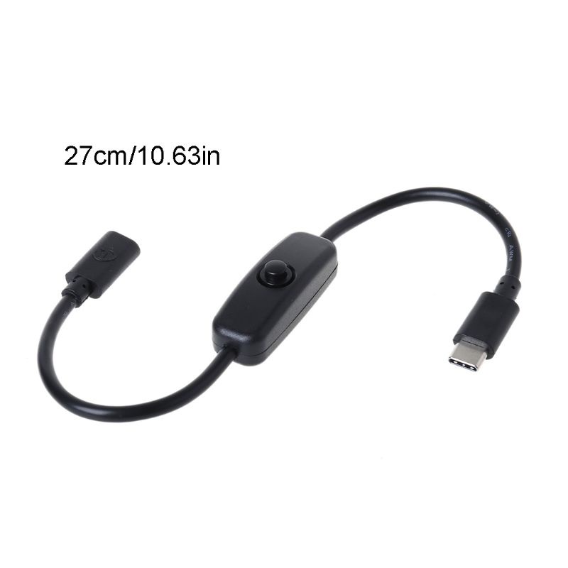 Dây Cáp Sạc USB Type C Kèm Nút Bật Tắt 27cm Chuyên Dụng