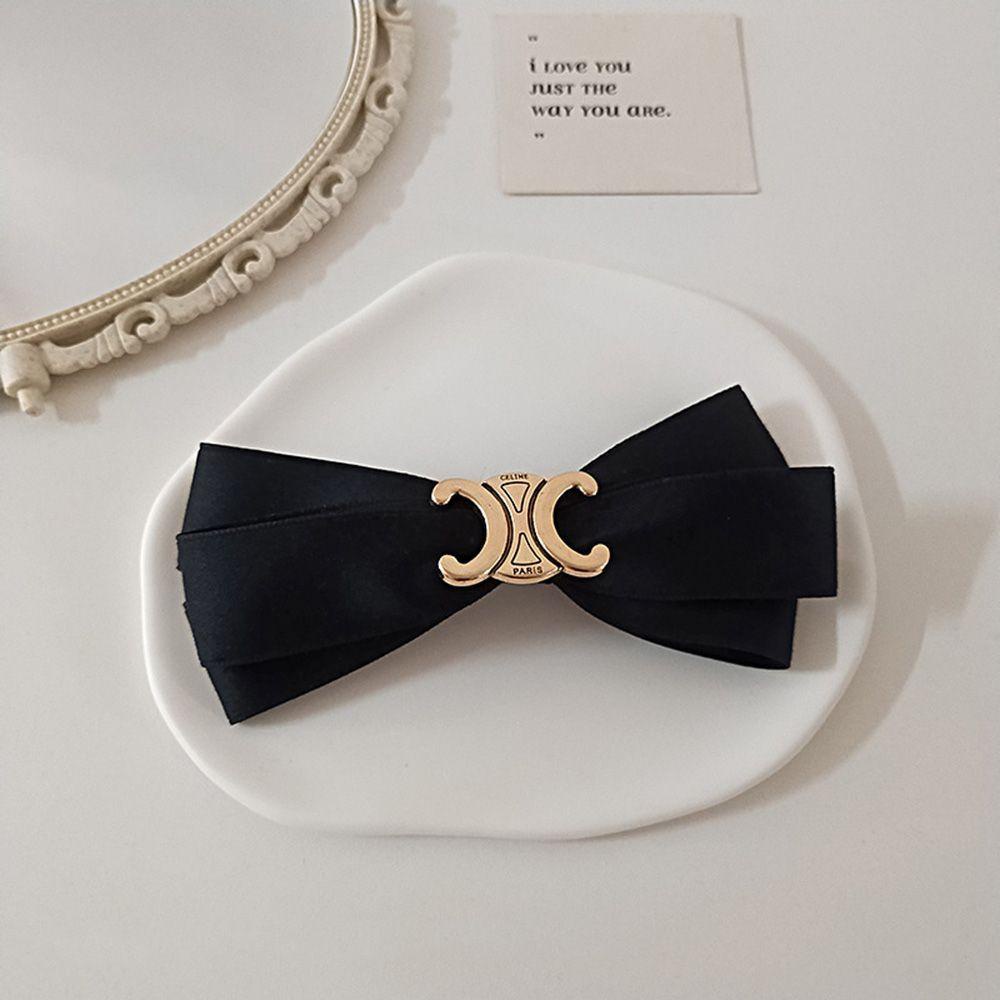 MXGOODS Kẹp Tóc Hình Nơ Màu Đen Phong Cách Hàn Quốc Cổ Điển Dành Cho Nữ