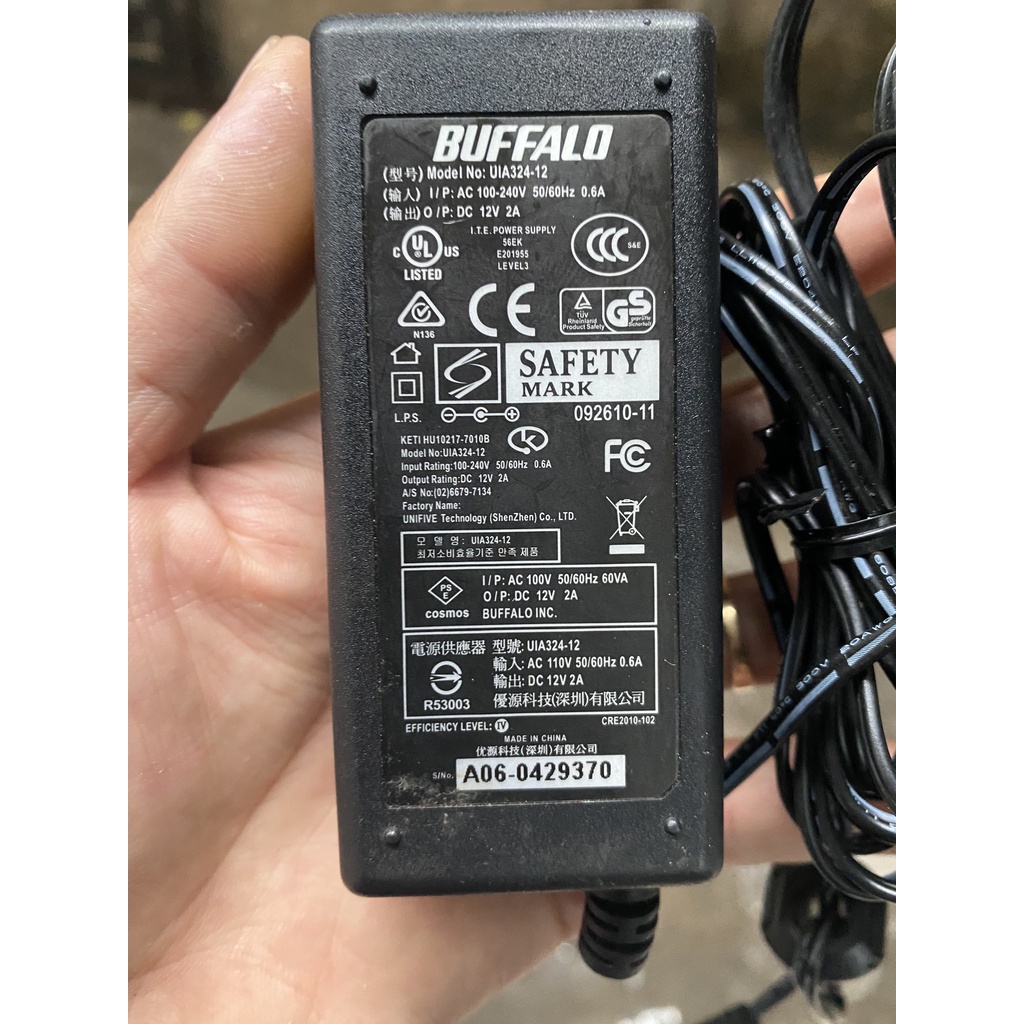 Nguồn 12V 2A chân kim cho wifi BUFFALO 12V