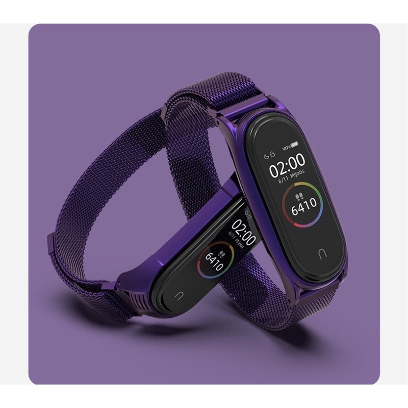 DÂY MIBAND 8_Dây đeo Miband 5/6/7/8 Milanese viền nhọn