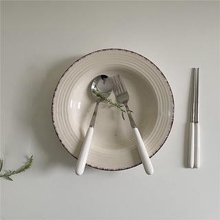 HERA Bộ Muỗng Đũa Nĩa Bằng Thép Không Gỉ Với Tay Cầm Bằng Sứ Tiện Dụng