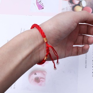 Vòng đeo tay tết dây đỏ handmade cầu may mắn thịnh vượng và thành công