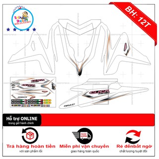 Tem xe Click 125i mẫu zin trắng xám