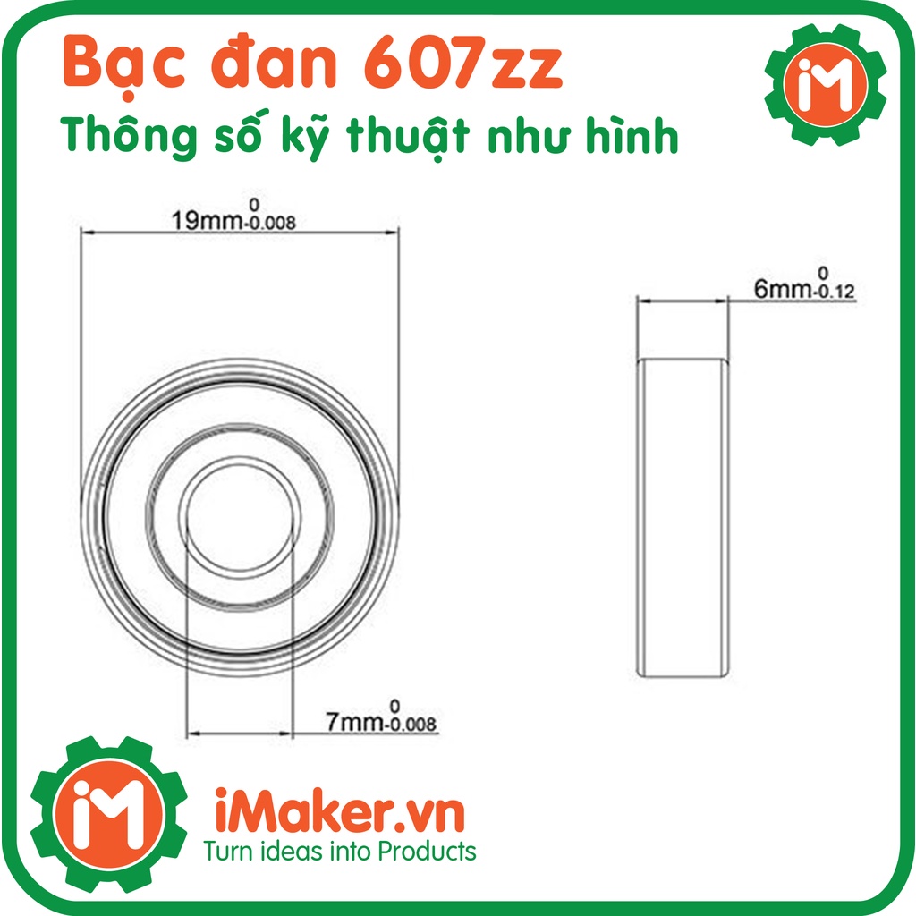 Phụ kiện máy in 3D vòng bi bạc đạn 603, 604, 605, 606, 607, 608, 608, 609