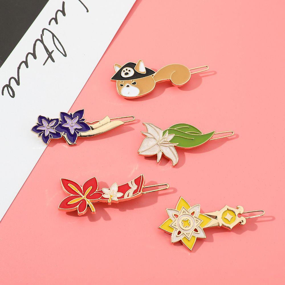 Kẹp Tóc Đính Hạt Hình Anime Gorou Kazuha Albedo Làm Quà Tặng Cho Bạn Gái