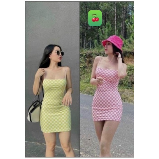 [HOT] Đầm hai dây trơn đính nút Xinh NG33211