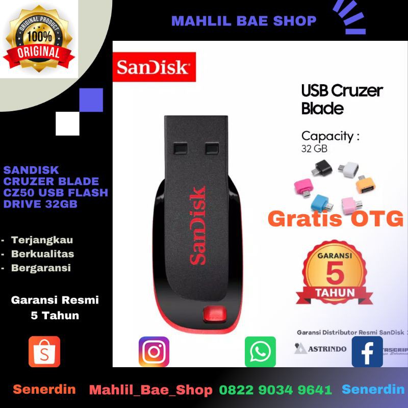 Thẻ Nhớ Flashdisk Sandisk Cruzer Blade Cz50 Usb 32gb Free Otg