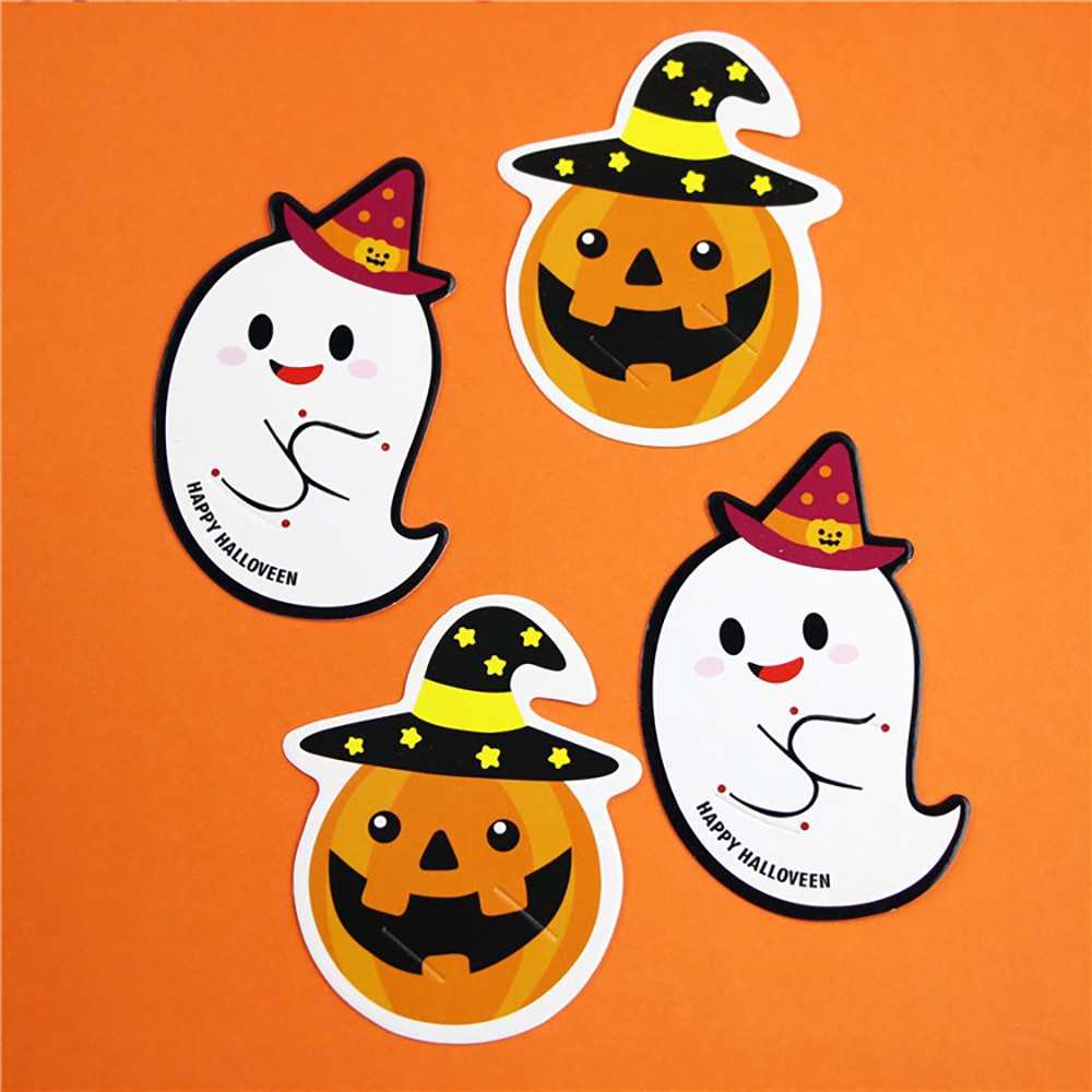 Bộ 50 thẻ giấy trang trí kẹo theo phong cách halloween nhiều kiểu vui nhộn