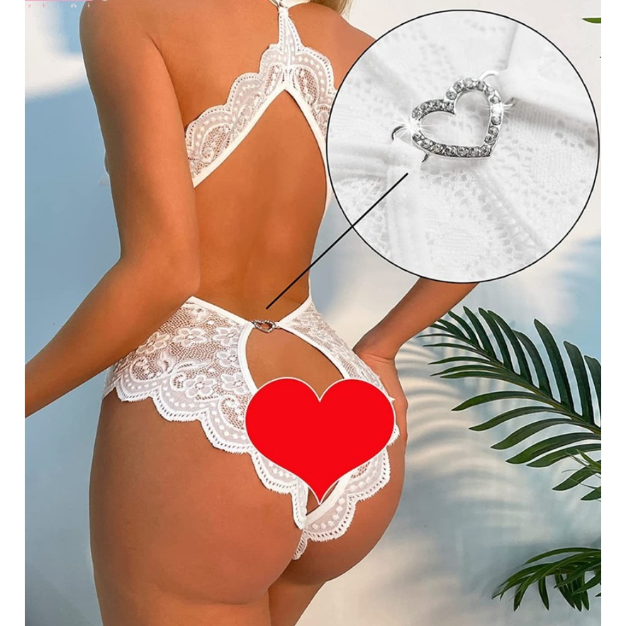 Bộ Đồ Lót Ren Một Mảnh Hở Lưng Cổ Chữ V Khoét Sâu Gợi Cảm Plus Size Cho Nữ 100kg