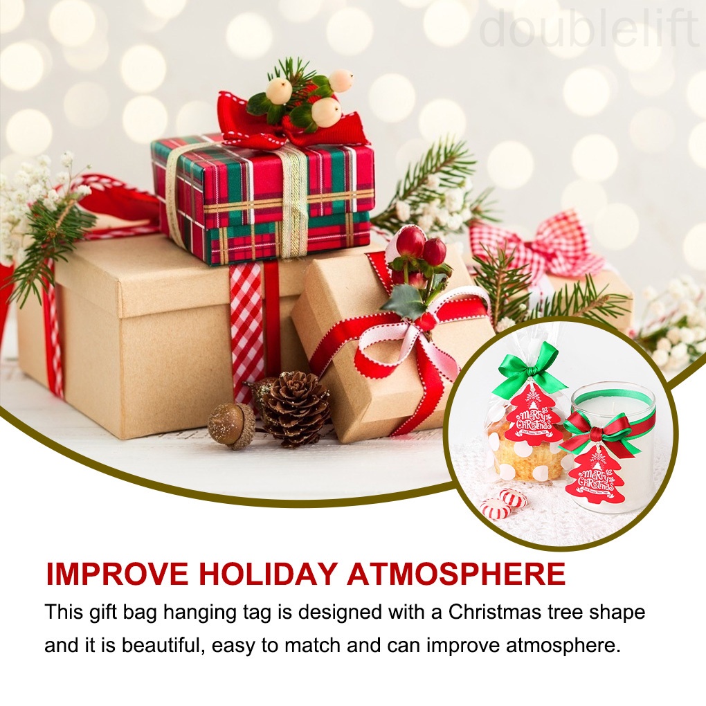 Set 100 thẻ giấy treo trang trí cây thông giáng sinh