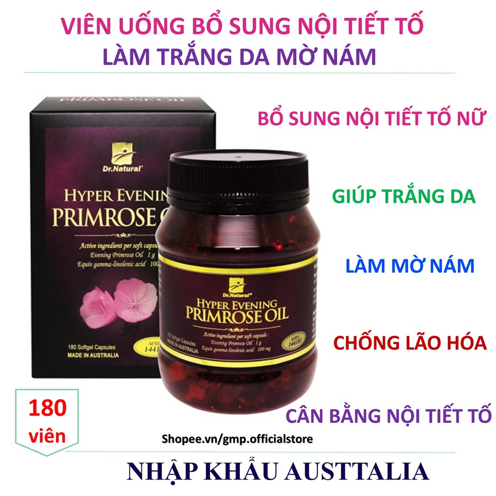 Viên uống bổ sung và cân bằng nội tiết tố giúp làm trắng da mờ nám tàn nhang Hyper Evening Primrose Oil nhập khẩu Úc