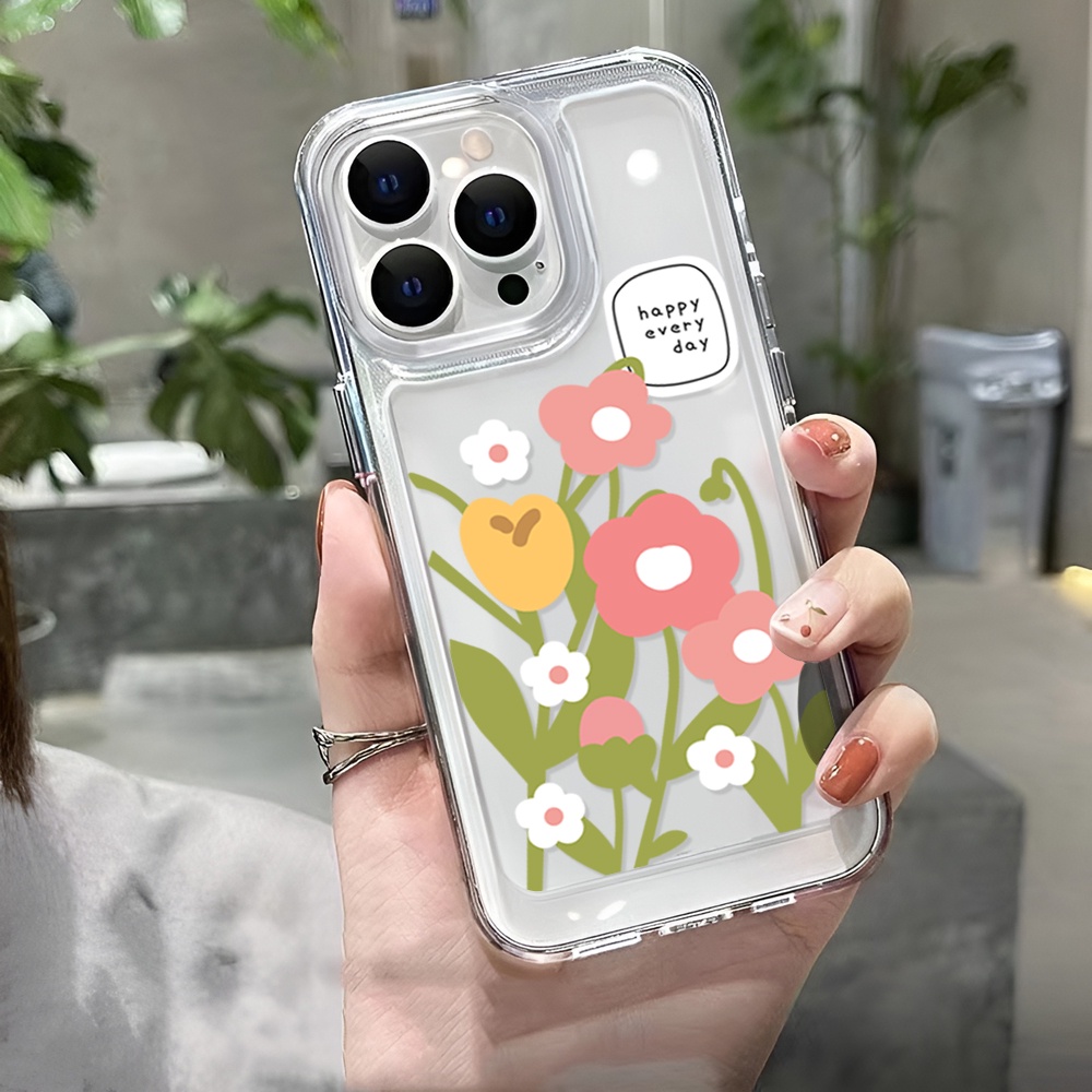 Ốp Điện Thoại Trong Suốt Họa Tiết Hoa Và Bướm Cho iphone 14 Pro Max Plus 13 11 12 7Plus X XR XS Max 7 8 SE 2020