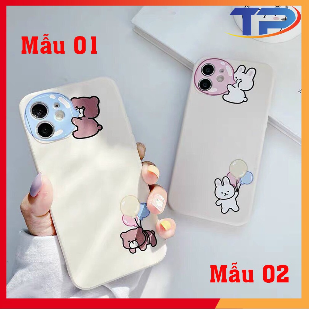 Ốp điện thoại - Ốp lưng iphone dẻo vuông cạnh hình Gấu và Bóng cho 6/6plus/7/8/7plus/x/xr/xsmax/11/11pro/11promax/12