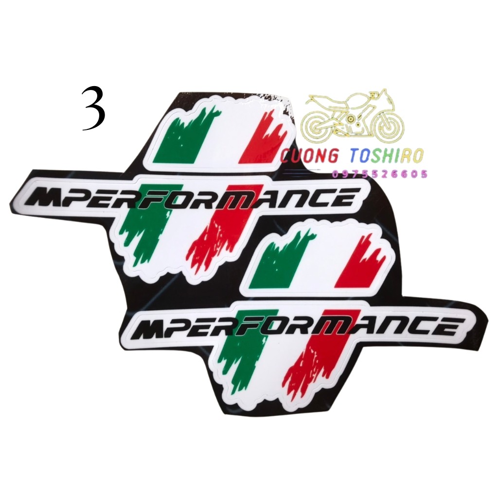 Tem dán xe Mperformance ITALY / AMG / ĐỨC / PHÁP chống nước siêu đẹp