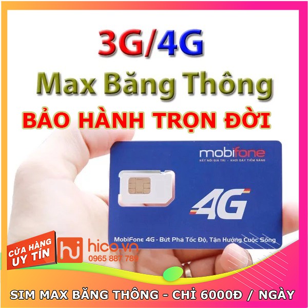 Sim 3G 4G Mobifone – Không Giới Hạn Tốc Độ – Dung Lượng– Bảo Hành Trọn Đời