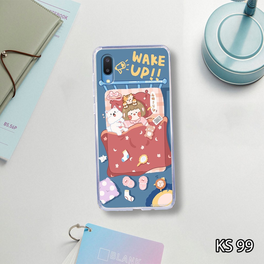 Ốp lưng Samsung A02 - in hình cô bé tóc ngắn ngang vai và chú mèo dễ thương_KINGSTORE.HN_Ốp SS A02