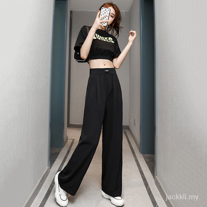 quần ống rộng Lưng Cao Chất Liệu Lanh Thời Trang Mùa Thu Mới Cho Nữ Drooping2021Spring | BigBuy360 - bigbuy360.vn
