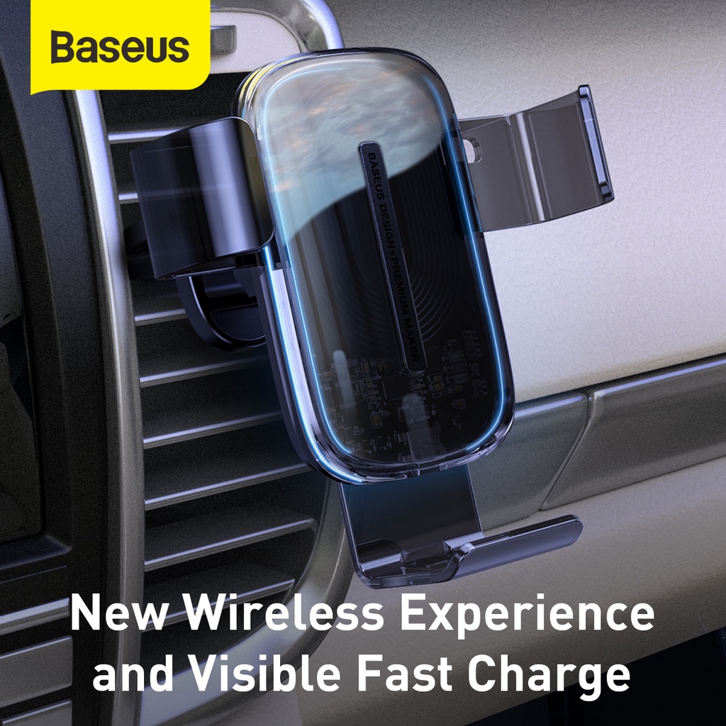 Giá kê điện thoại kiêm sạc không dây 15W Baseus Explorer Wireless Charger Gravity Car Mount