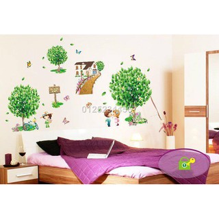 Decal dán tường 3 cây xanh