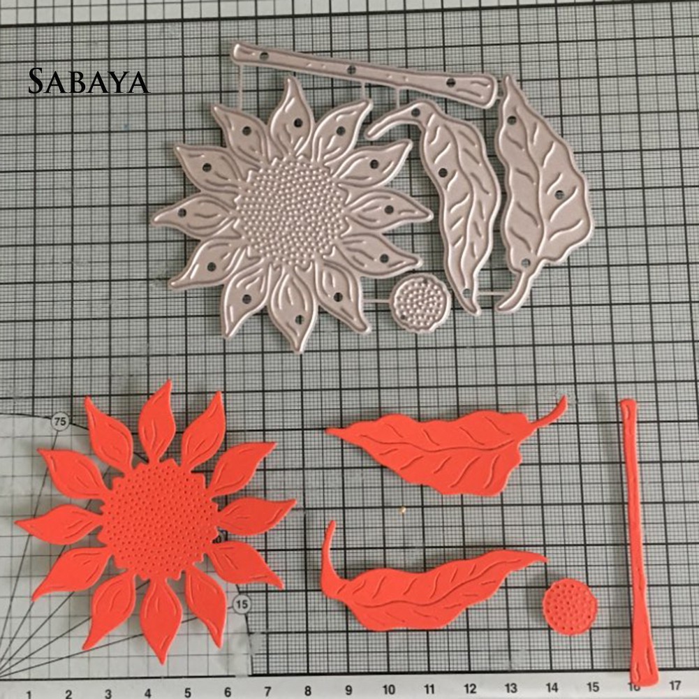 Khuôn cắt giấy bằng kim loại họa tiết hoa hướng dương xinh xắn