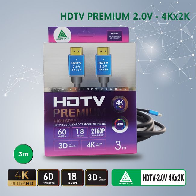 Cáp HDMI VSPTECH premium 2.0V dài 3 mét