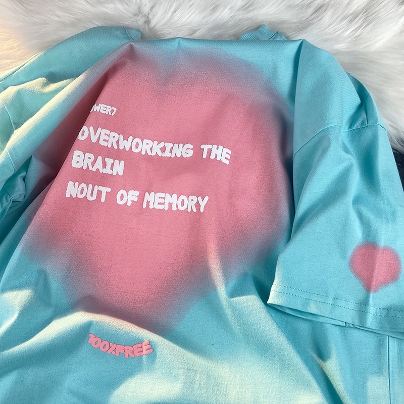 Áo Thun HIIXIIVI T-Shirt Tay Ngắn Cổ Tròn In Hình Hoàng Hôn Thời Trang Mùa Hè Phong Cách Hàn Quốc Dành Cho Nữ 2022