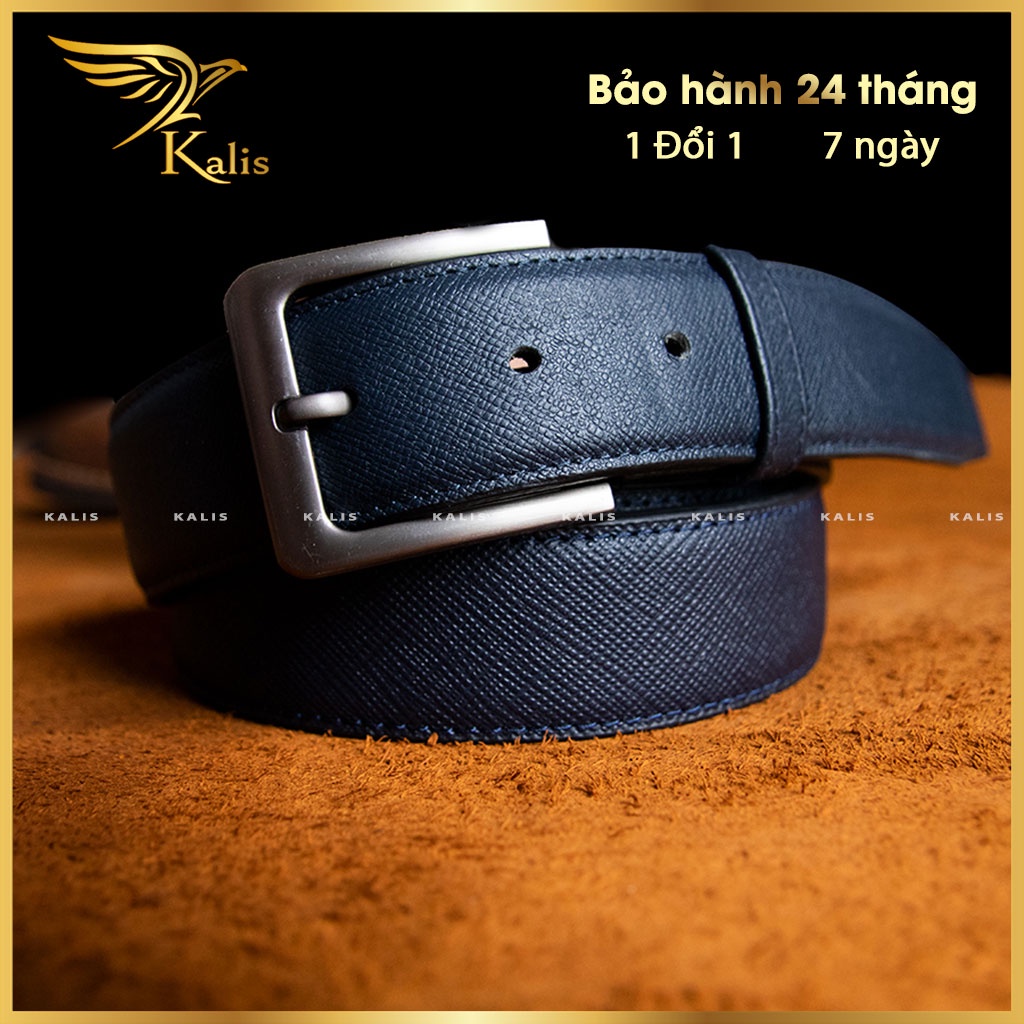 Dây Nịt Nam Da Bò Saffiano Cao Cấp Chính Hãng KALIS Dây Thắt Dây Nịt Thắt Lưng Da Thật Nam Đẹp Khóa Kim