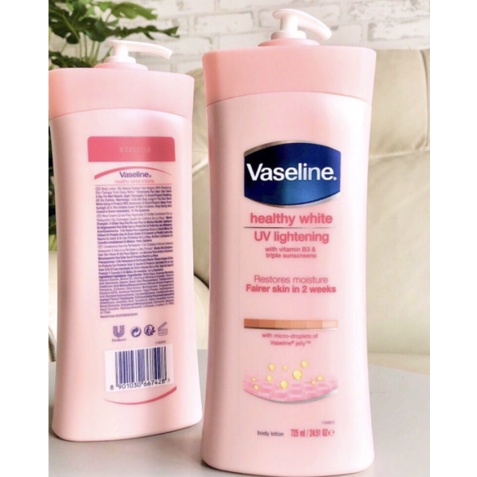 [Chai dùng thử 100ml] Sữa dưỡng thể Vaseline Healthy White UV Lightening Body Lotion bản Mỹ