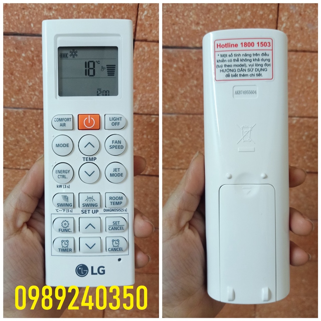 Điều khiển remote điều hòa máy lạnh LG mới chính hãng