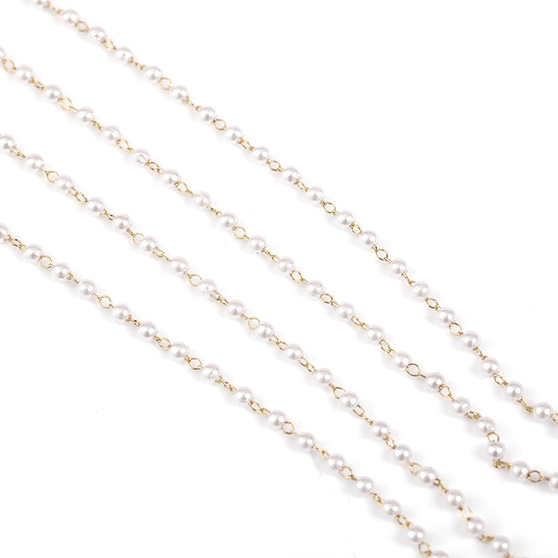 Dây chuyền trang trí hạt ngọc trai giả 3mm dài 50cm nữ tính trẻ trung