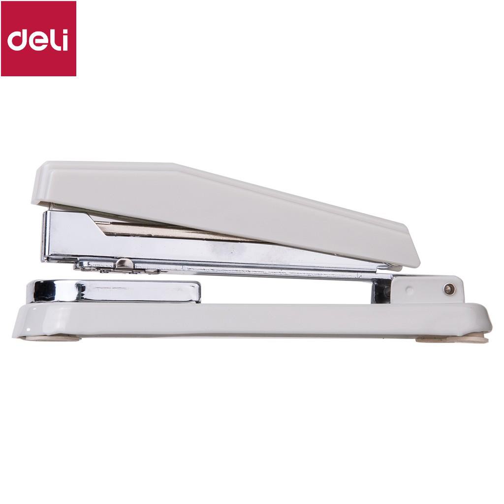 Dập ghim xoay chiều 25 trang Deli, Xám, Đen, Xanh dương - 1 cái E0414 [Deli]