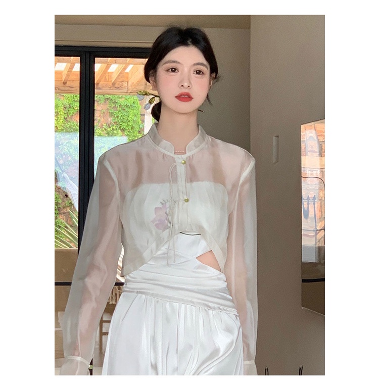 Retro Chinese style dress Xiaxin Chinese satin halter dress two sets of new products for women in 2022