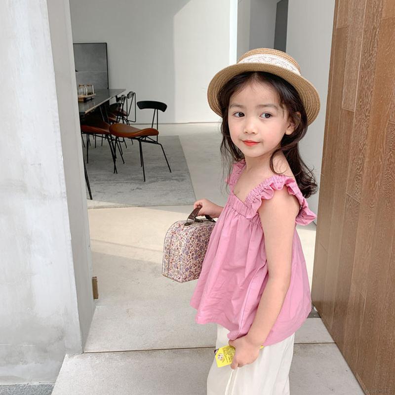 Áo Hai Dây Vải Cotton Cho Bé Gái