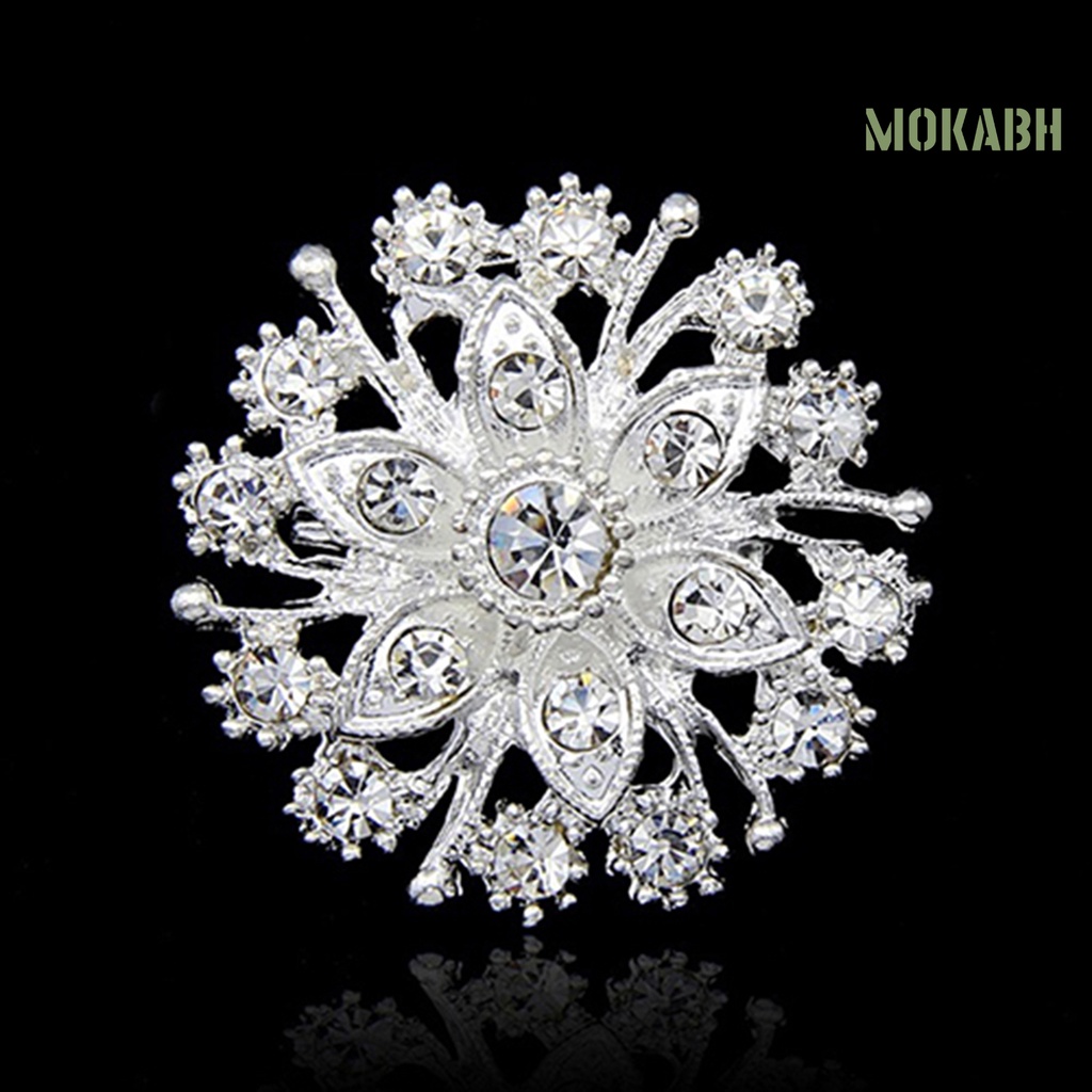 Ghim Cài Áo Hình Hoa / Trái Tim Đính Đá Lấp Lánh Chống Gỉ Sét Cho Nữ