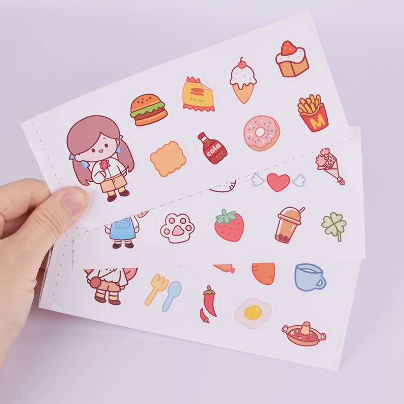 Hình dán trang trí bình nước 2D hình dán sticker cute cho bé sticker công chúa