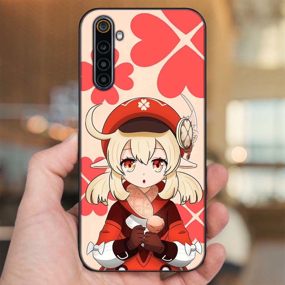 Ốp lưng Realme 6, 6 Pro viền đen in hình Klee Genshin Impact