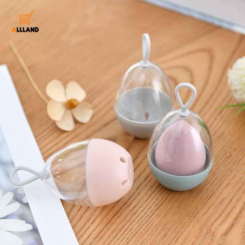 [Hàng mới về] Hộp đựng bông phấn trang điểm hình quả trúng có tay cầm tiện dụng