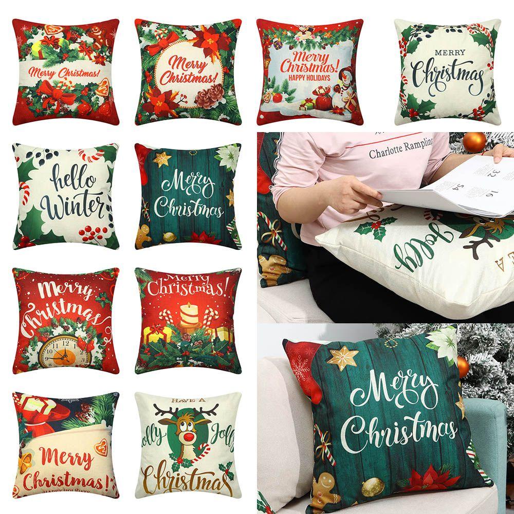 Vỏ Gối In Họa Tiết Giáng Sinh Trang Trí Nhà Cửa