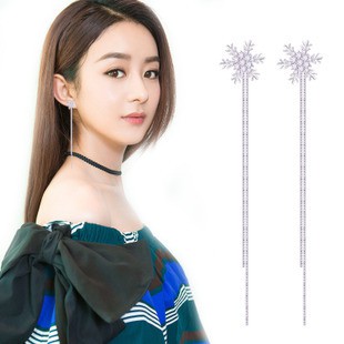 Khuyên tai Triệu lệ dĩnh bông tai bạc thiết kế sáng tạo đẹp thời trang